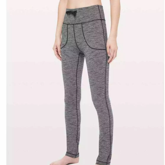 lululemon athletica Pants - Lululemon Skinny Will Full On Luon Knit Pull On Heathered Black Jogger Pants 6